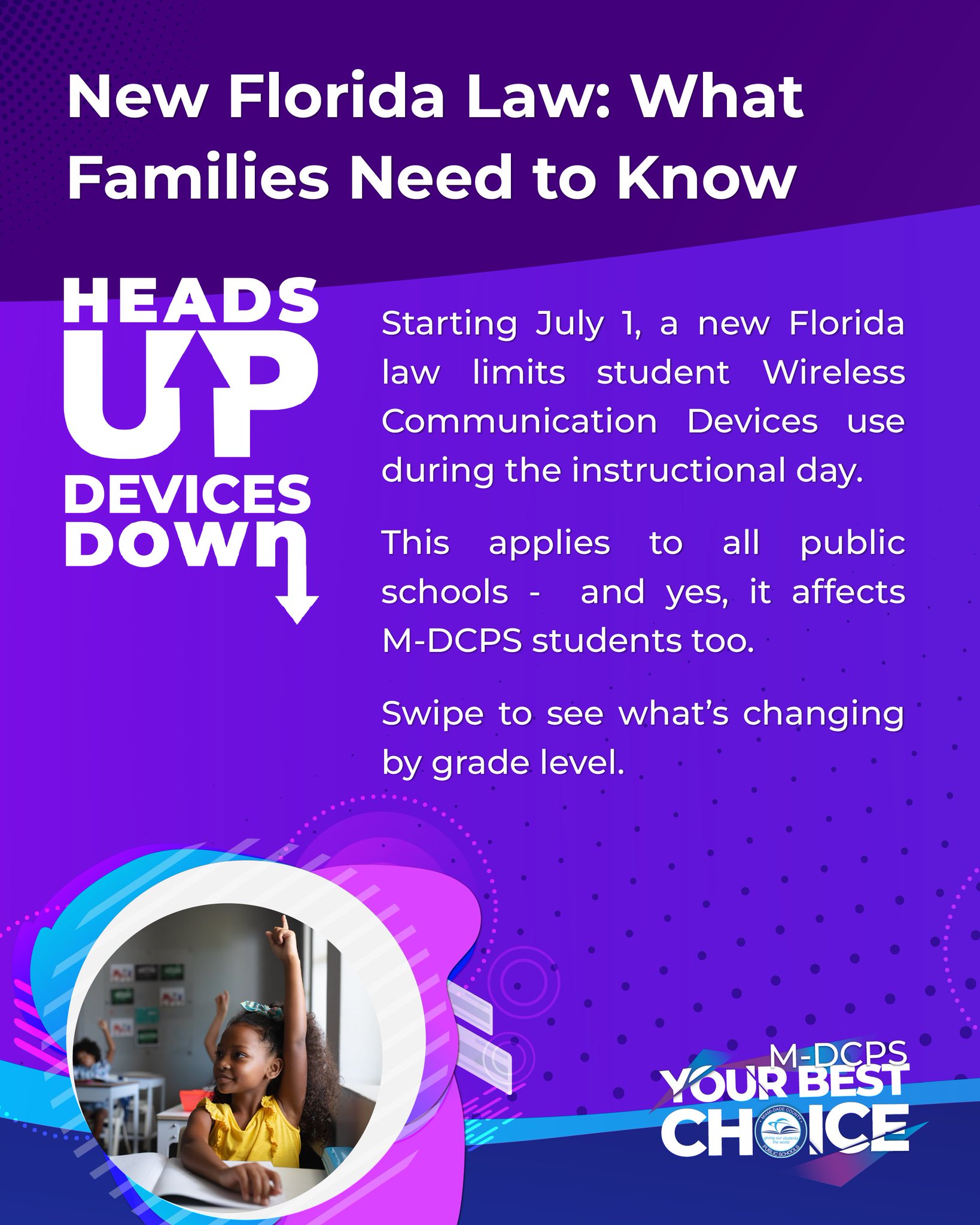Heads Up - Devices Down Awareness Campaign in compliance with State Law